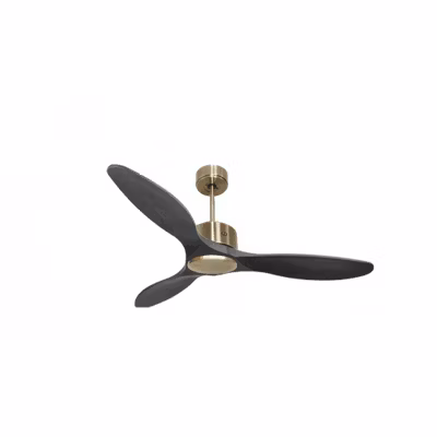 Modulo de KlassFan – Super destratificateur et ventilateur DC 132 cm Laiton pales bois noir sans Lumière  25 à 40 m²