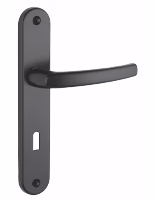 Ensemble de poignées pour porte de chambre Sultane trou de clé, carré 7mm, entr&rsquo;axes 195mm, noir – THIRARD
