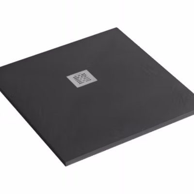 Receveur de douche à poser extra-plat épaisseur 28mm en pierre SANINDUSA STONIT Marina 120×90 antidérapant classé C3 noir