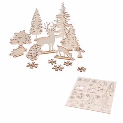 Kit Scènes de Noël 3D « Sapin » 11cm Naturel