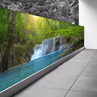 Brise vue Trompe l&rsquo;oeil – 90×360 cm – Cascades 3617689697277