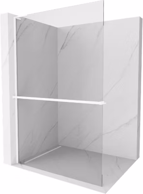 Mexen Kioto+ L panneau de douche avec étagère Walk-in 110 x 200 cm, transparent, blanc – 800-110-123-20-00