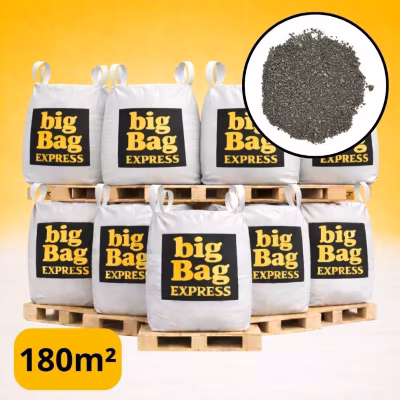 PACK 9 X BIG BAG de +/- 1,5T – 180M² Sable Lavé Gris 0/4 mm – Livraison PREMIUM