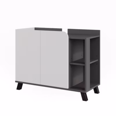 Vicco Meuble vasque simple Anthracite/blanc 80x65cm avec 2 portes