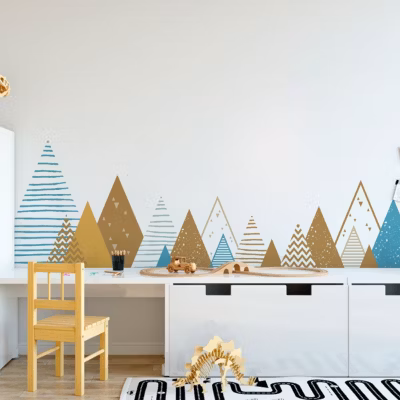 Stickers enfant montagnes scandinaves ememrika 110 x 185 cm