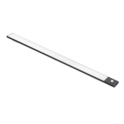 Emuca Luminaire LED Kaus Black rechargeable par USB avec détecteur de mouvement, 400mm, Peint en noir