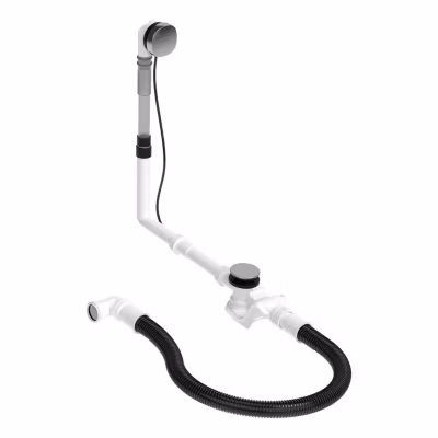 Bonde Pop-Up-fonction clic-clac + trop-plein pour lavabos et vasques, Chrome, réglable – 4×40-80×18-44cm
