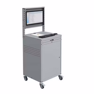 Armoire informatique mobile – Bleu RAL5015 – Ecran inclinable – W040010028-GCBI