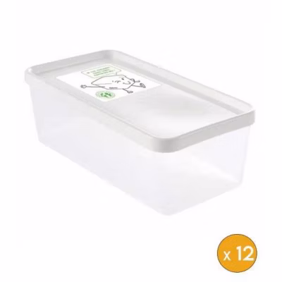 12 Boîtes Alimentaires hermétiques longues 1,2 litre