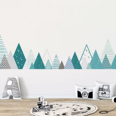 Stickers enfant montagnes scandinaves kimka 110 x 185 cm
