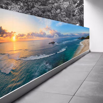 Brise vue Trompe l&rsquo;oeil – 90×292 cm – Couché de soleil 3617689697703