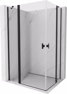 Mexen Mist Duo cabine de douche pivotante 120 x 70 cm, transparent, noir – 8A4-120-070-70-00