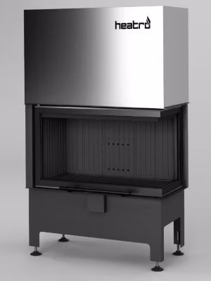 Insert à bois d&rsquo;angle Heatro 69L/PH noir- 85cm