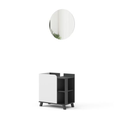 Vicco Meubles bain Anthracite/blanc 2 pièces