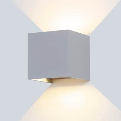 Applique Murale Grise LED 12W IP54 Carré – Blanc Chaud 2300K – 3500K – SILAMP
