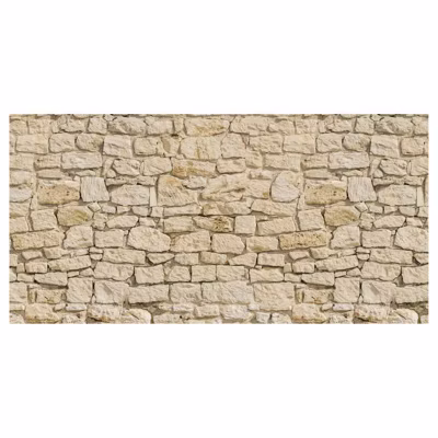 Brise vue imprimé PIERRES BEIGES, H.1.5 x L.3 m, 100% occultant, Made in France par Scenolia + kit de fixation offert