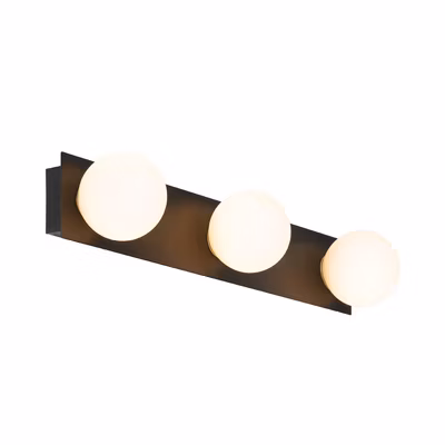 Applique murale moderne noire 48 cm IP44 3 lumières – Cederic