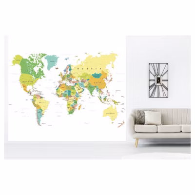 Papier peint intissé GREEN WORLD 300 x 270 cm (LxH) – Tapisserie murale panoramique XXL, Made in France par Scenolia