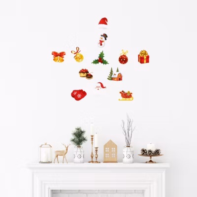 Sticker Noël les plaisirs de Noël – Autocollants stickers adhésifs noël – décoration fêtes – 100x130cm