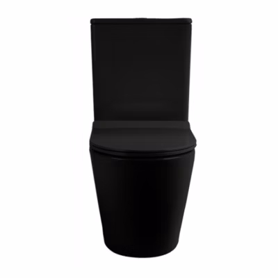 WC à poser sans bride céramique + abattant SoftClose + réservoir de chasse, alimentation par le bas, noir (CEPX030RREXVPBKMBI)