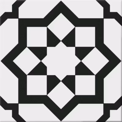 Carrelage Aspect Carreaux Ciment 20×20 Hidra Capri Cold Noir et Blanc