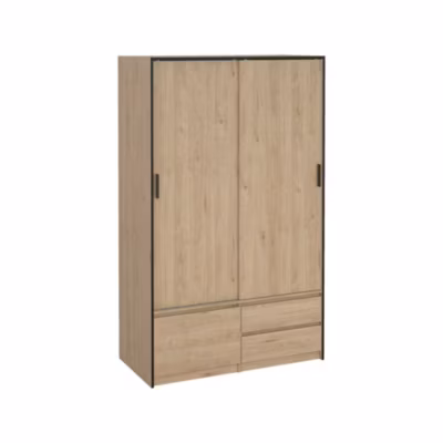 Grande armoire polyvalente Drastell, Meubles multifonctionnels, Casier à chaussures, 121×60 h200 cm, Chêne clair