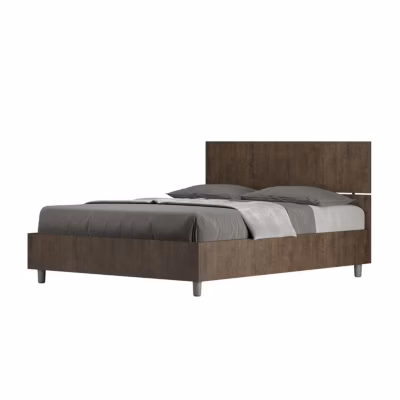 Lit sans sommier 140×190 tête de lit droite Demas noyer