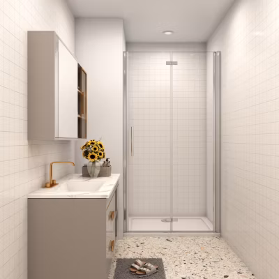 AICA porte de douche 90x185cm 6mm verre clair trempé sécurit