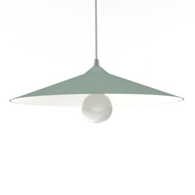 LUMICOM – CHAPEAU Suspension, 1XE27, max 42W, métal, vert iceberg/blanc traffic, D40cm