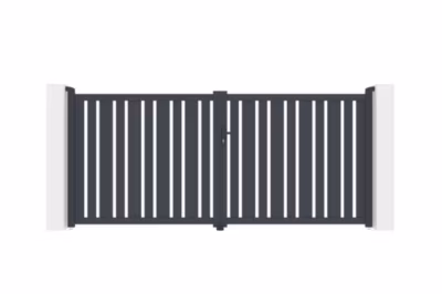 Portail battant 3,5m VEYMONT H.160cm aluminium gris