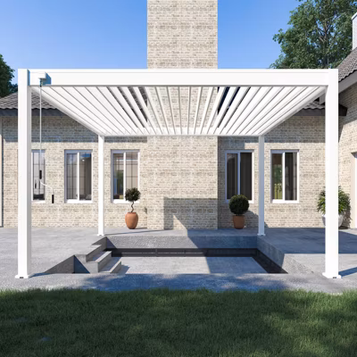 Pergola bioclimatique Ombréa VS autoportante 4x4M – Blanc