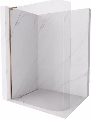 Mexen Kioto-R L paroi de douche arrondie Walk-in 110 x 200 cm, transparent, or rose – 800-110-103-60-06