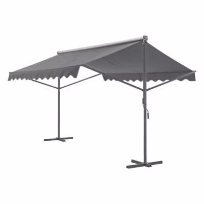 Store banne autoportant Selenizza à double pente 600 x 300 x 260 cm gris foncé pro.tec