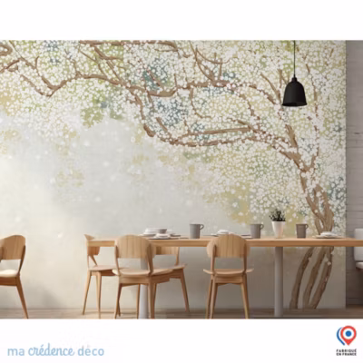 Papier peint Arbre et fleurs 3 – Intissé – 200 cm – 280 cm – MaCrédenceDéco