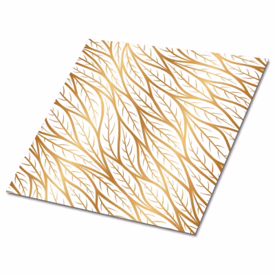 Carreaux vinyle Tulup 30×30 cm Feuilles d&rsquo;or 9 pcs