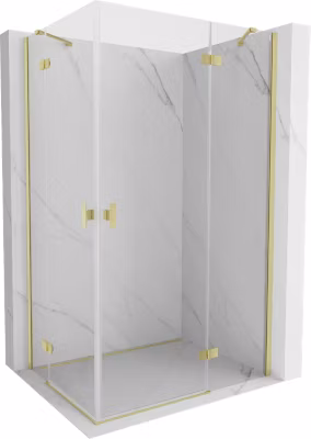Mexen Mist-H Duo cabine de douche pivotante droite 110 x 120 cm, transparent, or brossé – 8A5-110L-120P-55-00