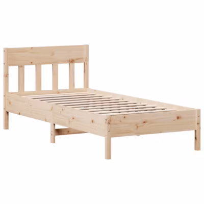 Lit simple, Lit adulte, Cadre de lit sans matelas 90×200 cm bois de pin massif