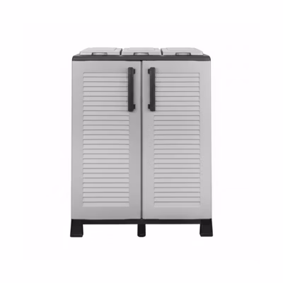 Abri Poubelles de Tri Sélectif 3 Sacs Recyclage Gestion des Déchets Intérieur Extérieur Art Plast