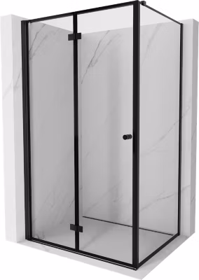 Mexen Mist-F cabine de douche pliante gauche 110 x 120 cm, cadre noir, noir – 8A6T-110-120-70-70-L