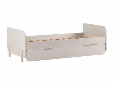 Lit gigogne 2 x 90 x 190 cm – MDF et pin – Coloris : Naturel et beige – TALUDO