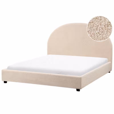 Lit avec sommier Bouclé VAUCLUSE 140 x 200 cm Beige