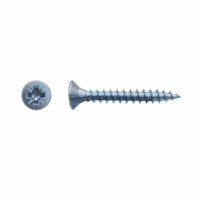 250 Vis Bois Tête Fraisée Pozidriv 5 x 70 mm – Zingué blanc – D-Work