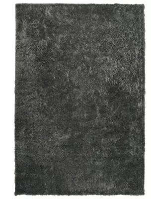 Tapis à poils longs EVREN Gris foncé 200 x 300 cm