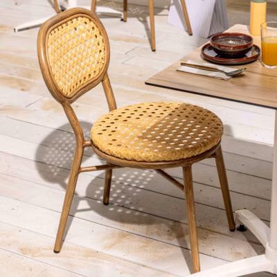 Chaise de terrasse en aluminium et rotin synthétique  Oviala