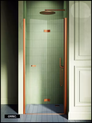 Porte de Douche Italienne Pliante – 80 x 195 – DROITE – CUIVRE BROSSÉ – NEW SOLEO
