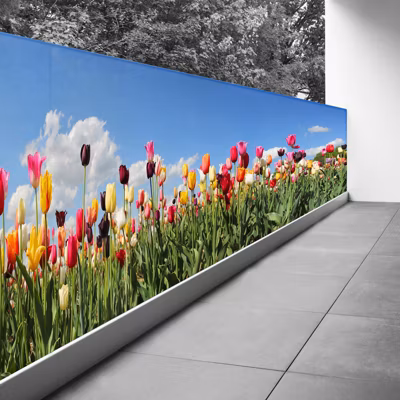 Brise vue Trompe l&rsquo;oeil – 100×325 cm – Tulipes 3617689698588