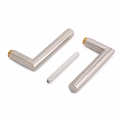 Emuca Poignées pour serrures de portes de verre pour intérieur, Modèle en L-R, acier inoxydable