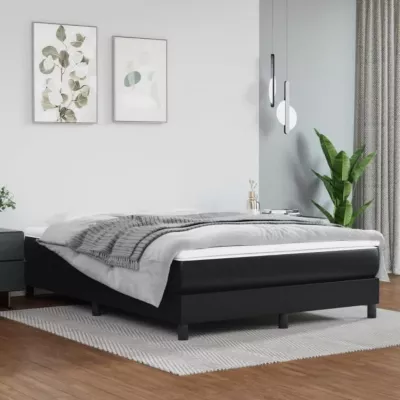 347782 vidaXL Matelas de lit à ressorts ensachés Noir 140x190x20cm Similicuir