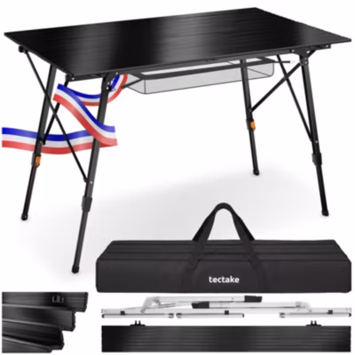 Table de camping en aluminium pliables réglables en hauteur