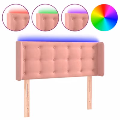 Tête de lit à LED Rose 83x16x78/88 cm Velours vidaXL
